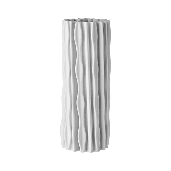 Luka Ribbed Vase White