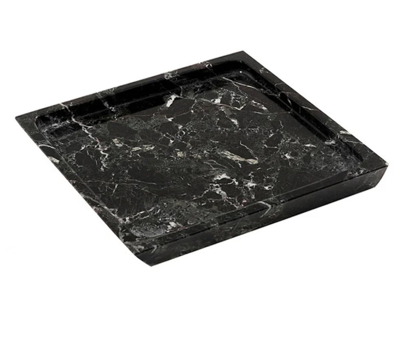 Ria Marble Tray Square Black