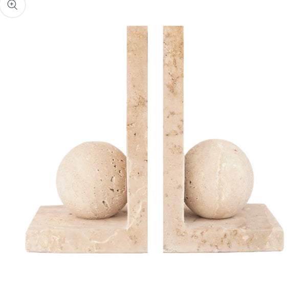 Travertine Bookends