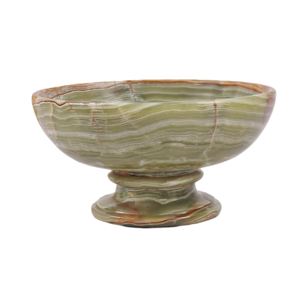 Marble Pedastal Bowl Green